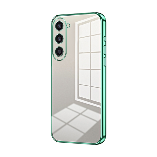 

For Samsung Galaxy S23+ 5G Transparent Plating Fine Hole Phone Case(Green)