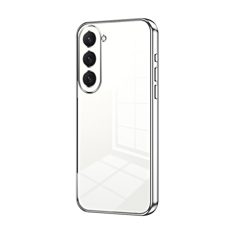 

For Samsung Galaxy S23 5G Transparent Plating Fine Hole Phone Case(Silver)