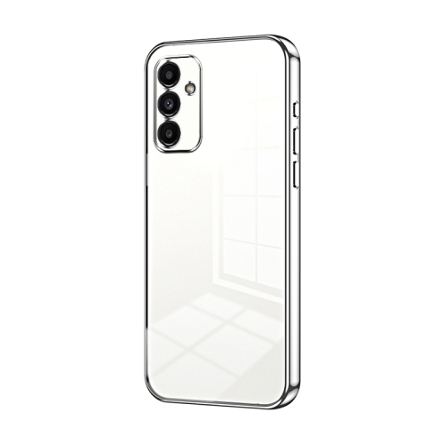 

For Samsung Galaxy A13 5G / A04s Transparent Plating Fine Hole Phone Case(Silver)