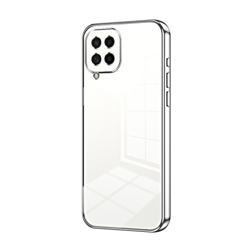 

For Samsung Galaxy M53 5G Transparent Plating Fine Hole Phone Case(Silver)