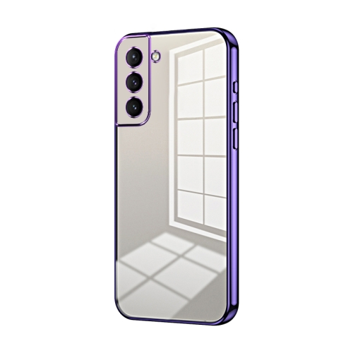 

For Samsung Galaxy S21 5G Transparent Plating Fine Hole Phone Case(Purple)