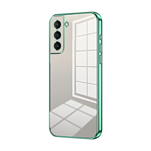 

For Samsung Galaxy S21 5G Transparent Plating Fine Hole Phone Case(Green)