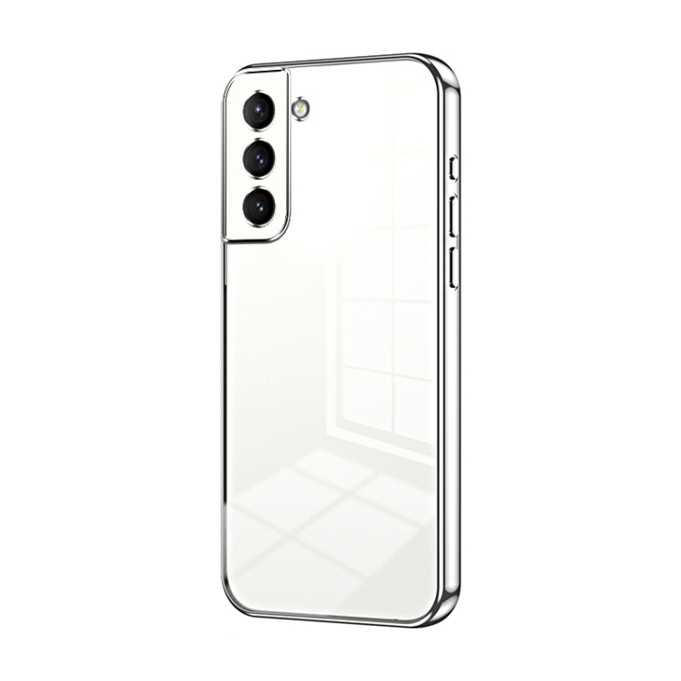 

For Samsung Galaxy S21 5G Transparent Plating Fine Hole Phone Case(Silver)