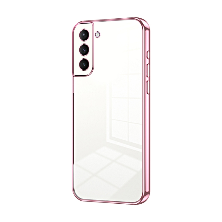 

For Samsung Galaxy S21+ 5G Transparent Plating Fine Hole Phone Case(Pink)