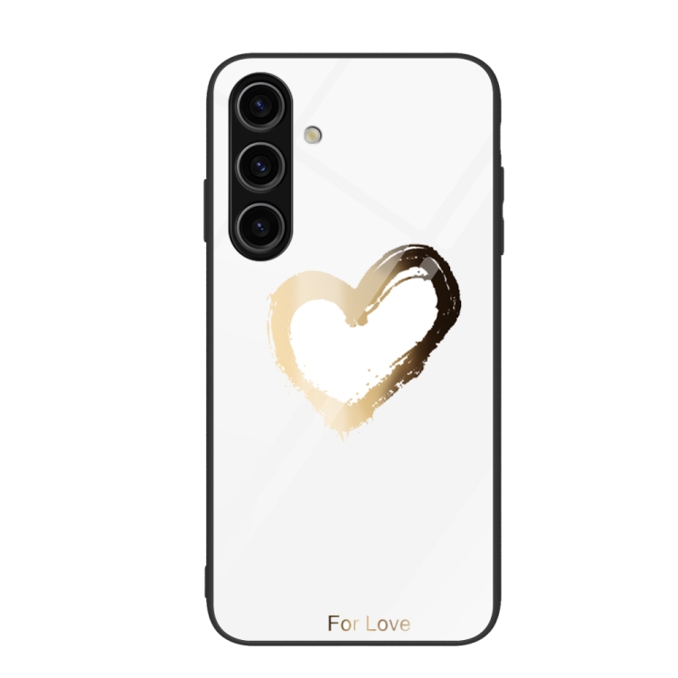 

For Samsung Galaxy S24+ 5G Colorful Painted Glass Phone Case(Golden Love)