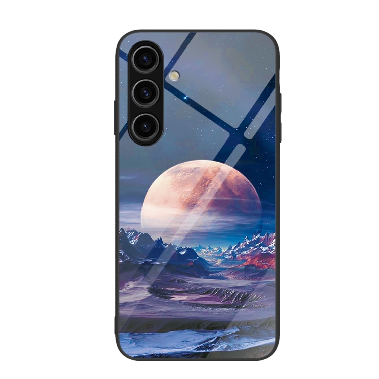 

For Samsung Galaxy S24+ 5G Colorful Painted Glass Phone Case(Moon Hill)