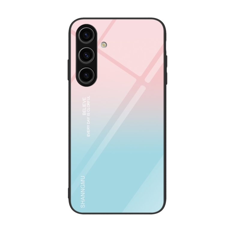 

For Samsung Galaxy S24 5G Colorful Painted Glass Phone Case(Blue Sky)