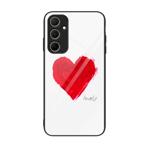 

For Samsung Galaxy A55 5G Colorful Painted Glass Phone Case(Love)