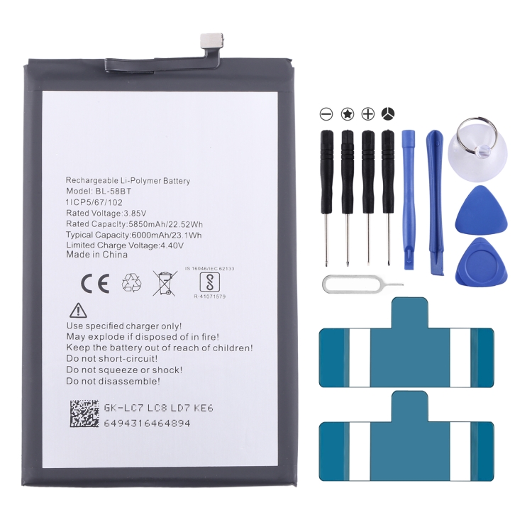 For Tecno Spark Air Pouvoir Pro Battery Replacement BL-58BT