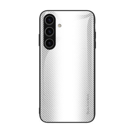 Für Samsung Galaxy S24 5G Textur Gradient Glas TPU Handyhülle (weiß)