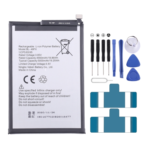 

For Infinix Smart 6 / X6511 / X6511B Battery Replacement BL-49FX 5000mAh