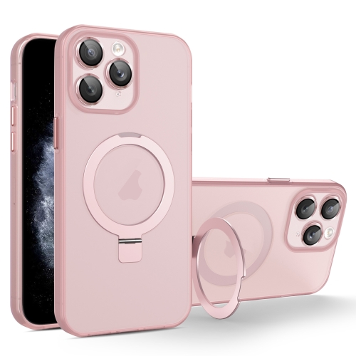 

For iPhone 11 Pro Max MagSafe Holder PC Hybrid TPU Phone Case(Pink)
