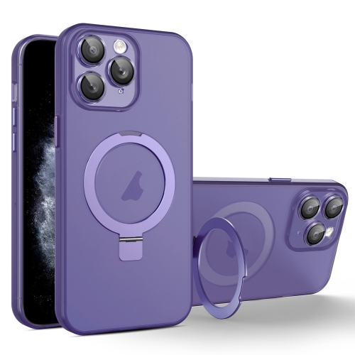 

For iPhone 11 Pro MagSafe Holder PC Hybrid TPU Phone Case(Deep Purple)