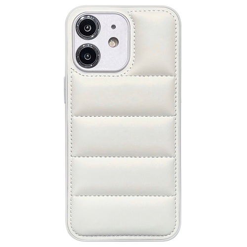 

For iPhone 11 Fine Hole Eiderdown Airbag Phone Case(White)