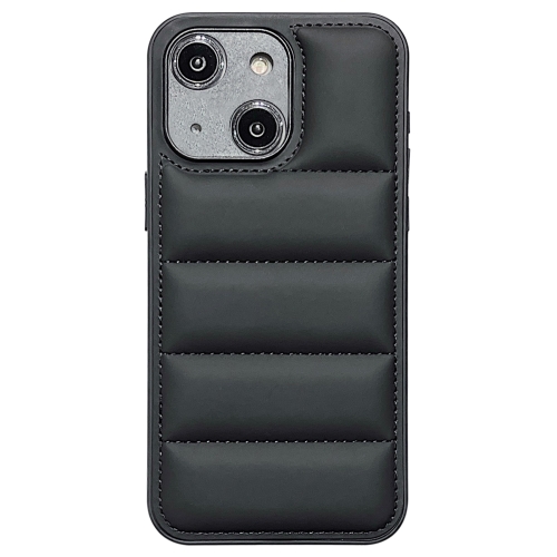 

For iPhone 13 Fine Hole Eiderdown Airbag Phone Case(Black)