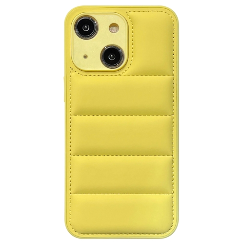 

For iPhone 15 Fine Hole Eiderdown Airbag Phone Case(Yellow)