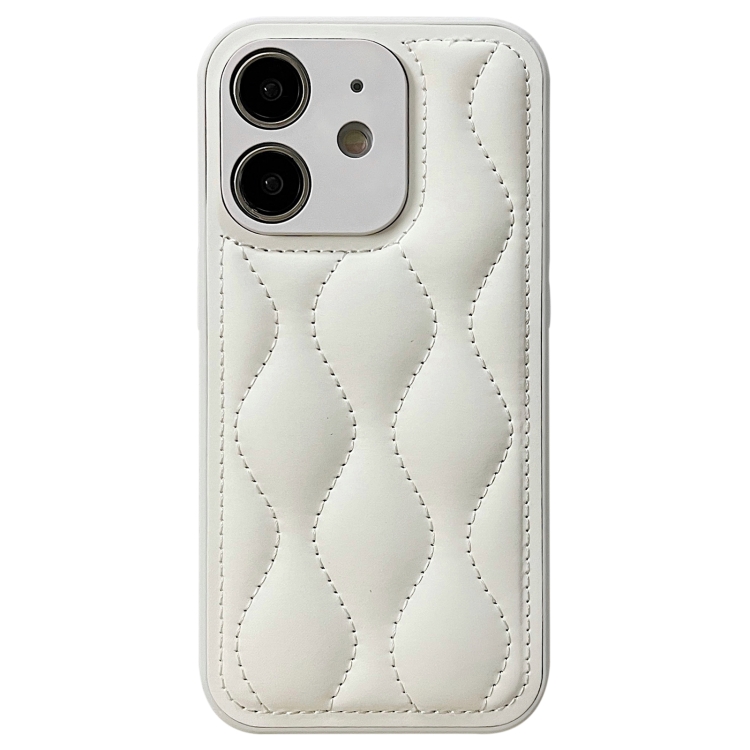 

For iPhone 11 Fine Hole 8-shaped Texture Eiderdown Airbag Phone Case(White)
