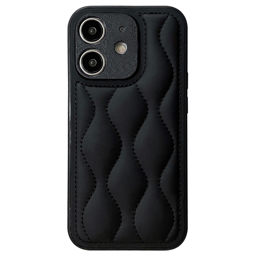 

For iPhone 11 Fine Hole 8-shaped Texture Eiderdown Airbag Phone Case(Black)