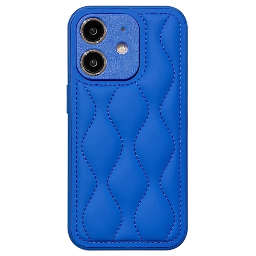 

For iPhone 11 Fine Hole 8-shaped Texture Eiderdown Airbag Phone Case(Blue)