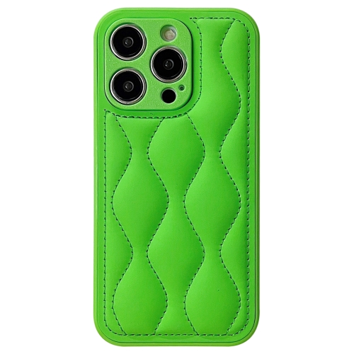 

For iPhone 12 Pro Max Fine Hole 8-shaped Texture Eiderdown Airbag Phone Case(Green)