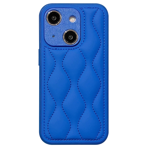 Pour iPhone 15 Étui de téléphone airbag à texture en forme de 8 à trous fins (bleu)