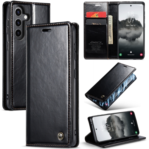 

For Samsung Galaxy S24+ 5G CaseMe 003 Crazy Horse Texture Flip Leather Phone Case(Black)