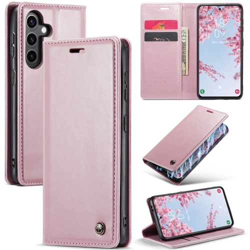 

For Samsung Galaxy S24+ 5G CaseMe 003 Crazy Horse Texture Flip Leather Phone Case(Pink)