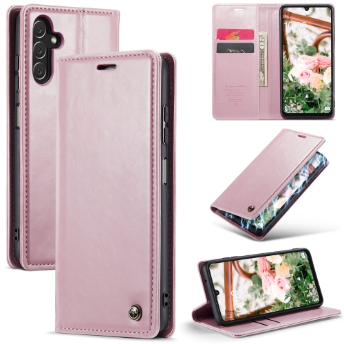 

For Samsung Galaxy A15 CaseMe 003 Crazy Horse Texture Flip Leather Phone Case(Pink)