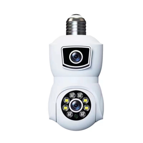 [$14.38] DP41 Bulb-type Dual-lens Motion Tracking Smart Camera Supports Voice Intercom(White)