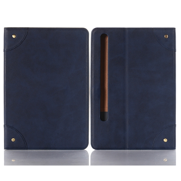 

For Samsung Galaxy Tab S9 FE Retro Book Leather Tablet Case(Dark Blue)