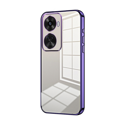 

For Huawei nova 11 SE Transparent Plating Fine Hole Phone Case(Purple)