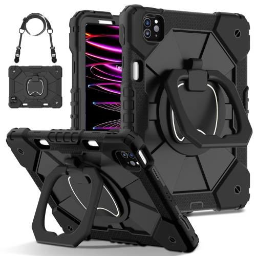 

For iPad Pro 11 2022 / Air 10.9 2022 Contrast Color Robot Silicone Hybrid PC Tablet Case(Black)