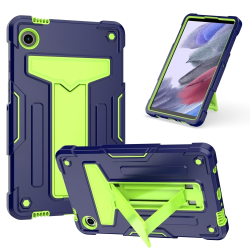 

For Samsung Galaxy Tab A9 T Holder Robot Silicone Hybrid PC Tablet Case(Navy Yellow Green)