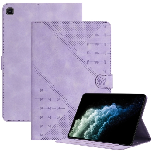 

For Samsung Galaxy Tab A7 10.4 2020 T500 YX Small Butterfly Embossed Leather Tablet Case(Purple)