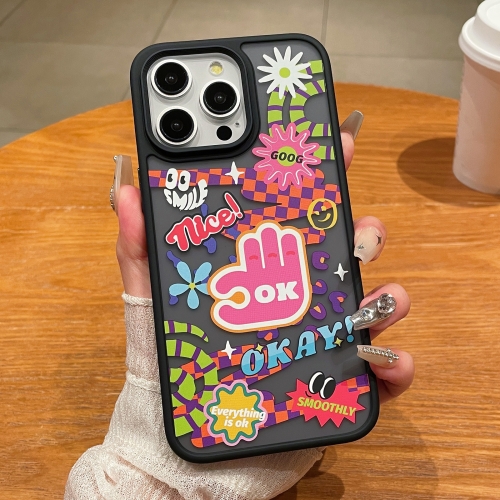 

For iPhone 15 Pro Max Trendy Graffiti Noctilucent Phone Cases(OK)