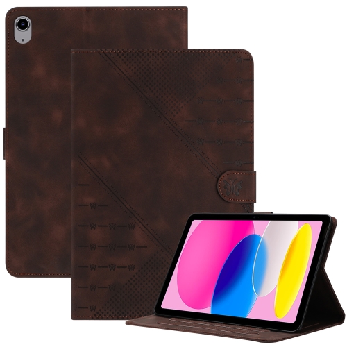 

For iPad 10th Gen 10.9 2022 YX Small Butterfly Embossed Smart Leather Tablet Case(Coffee)