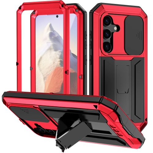 

For Samsung Galaxy S24 5G R-JUST Sliding Camera Life Waterproof Holder Phone Case(Red)