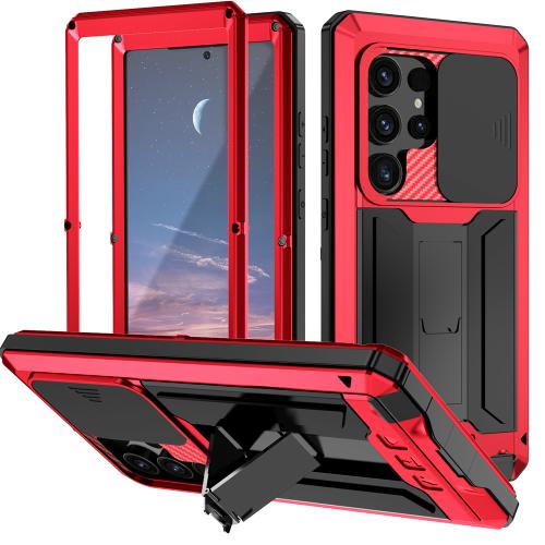 

For Samsung Galaxy S25 Ultra 5G R-JUST Sliding Camera Life Waterproof Holder Phone Case(Red)