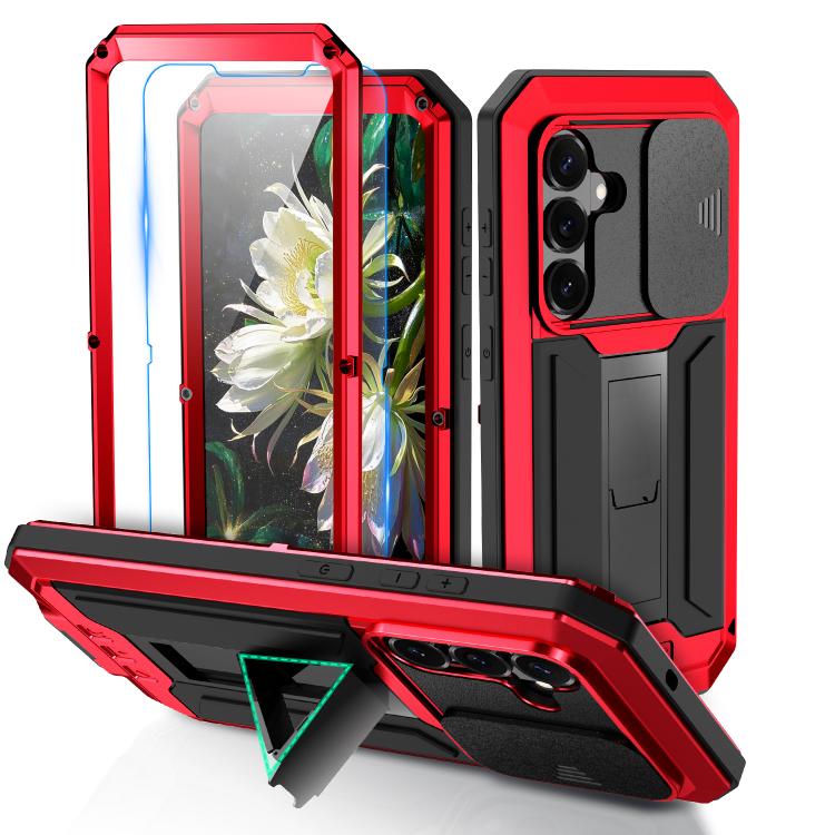 

For Samsung Galaxy S26 5G R-JUST Sliding Camera Life Waterproof Holder Phone Case(Red)