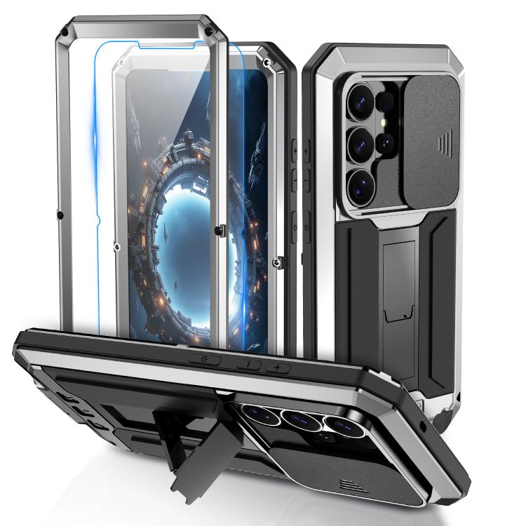 

For Samsung Galaxy S26 Ultra 5G R-JUST Sliding Camera Life Waterproof Holder Phone Case(Silver)