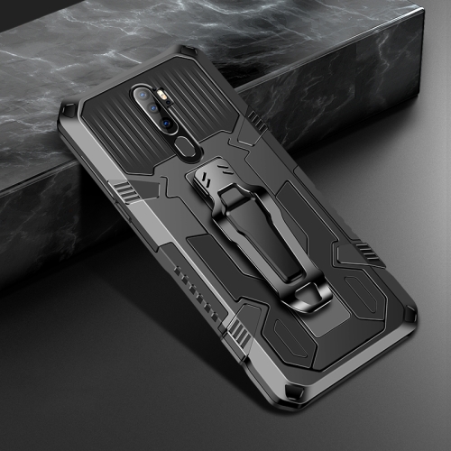 

For OPPO A9 (2020) Machine Armor Warrior Shockproof PC + TPU Protective Case(Black)