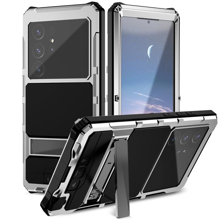 For Samsung Galaxy S25 Ultra 5G R-JUST Life Waterproof Dustproof Shockproof Holder Phone Case(Silver) — купить у Sunsky-online WW