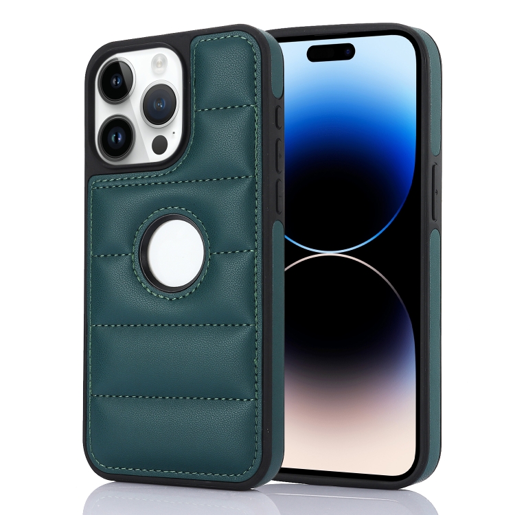 

For iPhone 14 Pro Max Piano Key Hollow Cutout PU Phone Case(Green)