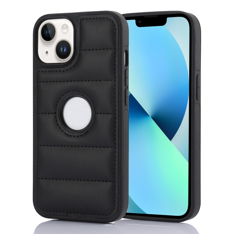 

For iPhone 13 Piano Key Hollow Cutout PU Phone Case(Black)