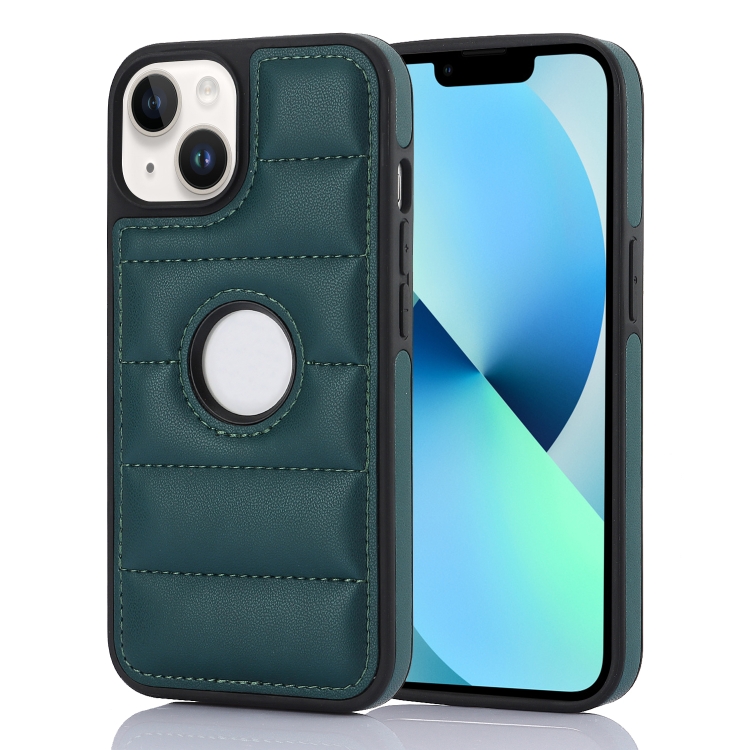 

For iPhone 13 Piano Key Hollow Cutout PU Phone Case(Green)