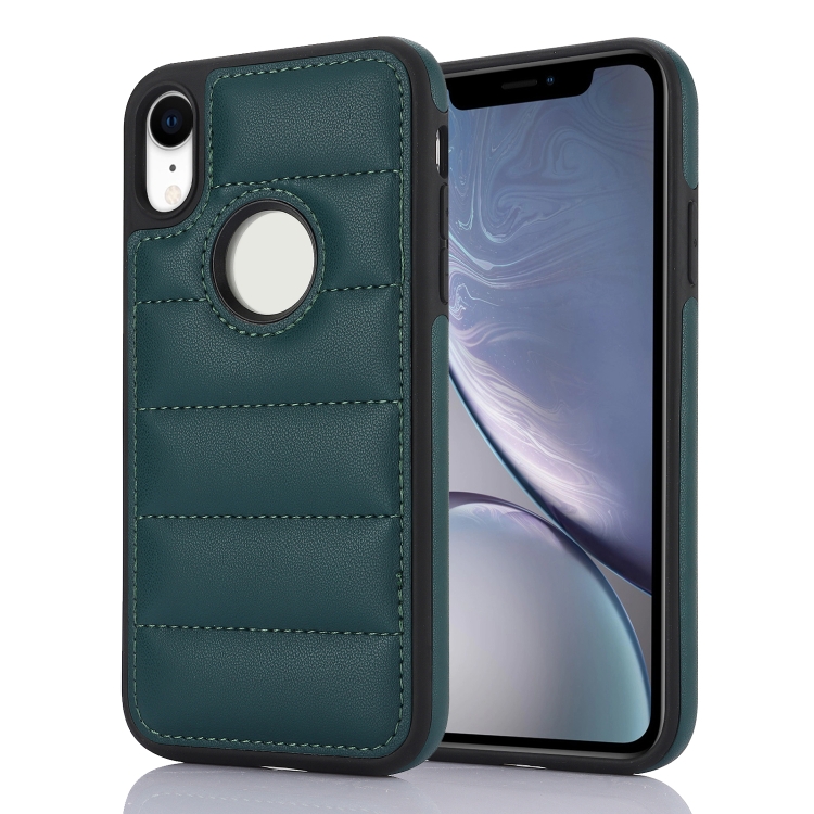 

For iPhone XR Piano Key Hollow Cutout PU Phone Case(Green)