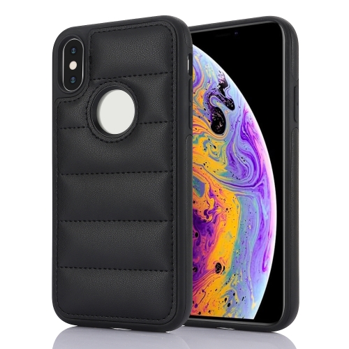 

For iPhone XS Max Piano Key Hollow Cutout PU Phone Case(Black)