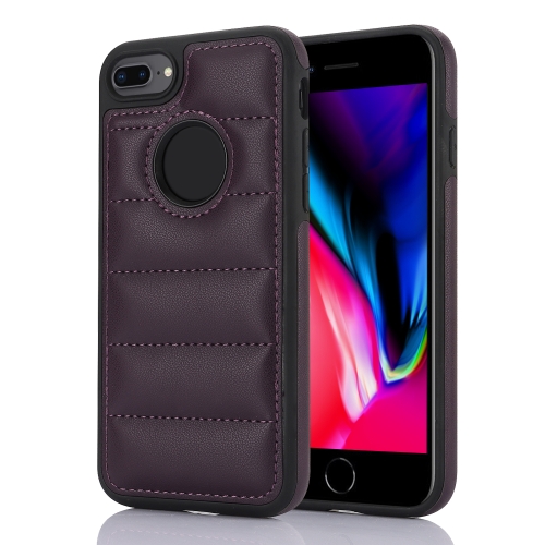 

For iPhone 8 Plus / 7 Plus Piano Key Hollow Cutout PU Phone Case(Dark Purple)