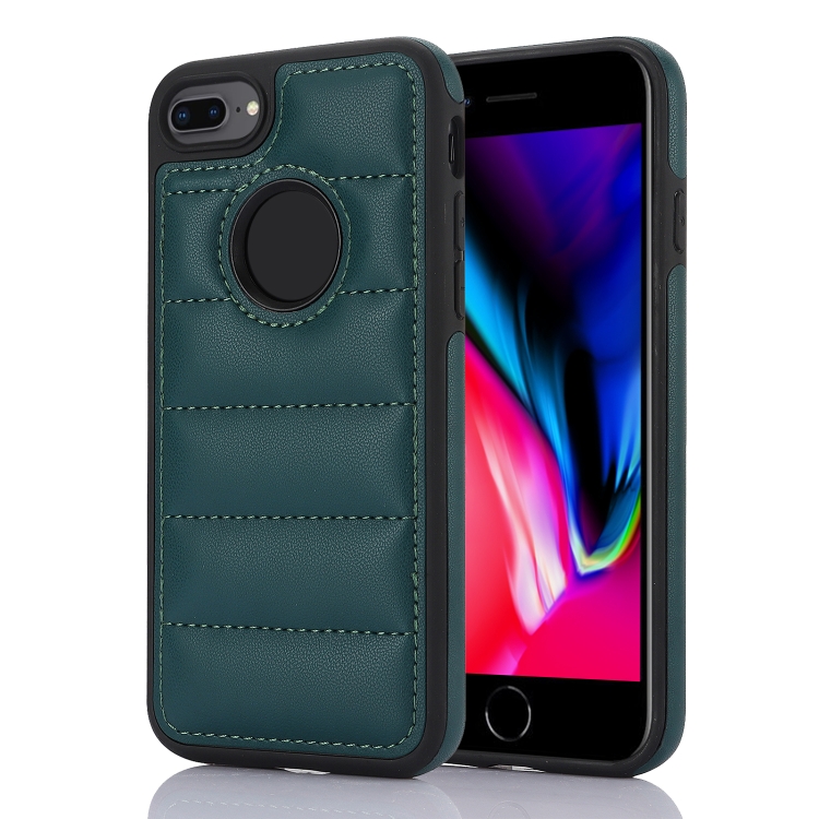 

For iPhone 8 Plus / 7 Plus Piano Key Hollow Cutout PU Phone Case(Green)