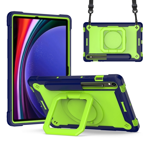 For Samsung Galaxy Tab S9 FE / S9 Handle Robot Silicone Hybrid PC Tablet Case(Navy Yellow Green) hd 1 2 5 3mp 12mm 30 degrees angle ir board cctv lens m12 mtv for security ip camera
